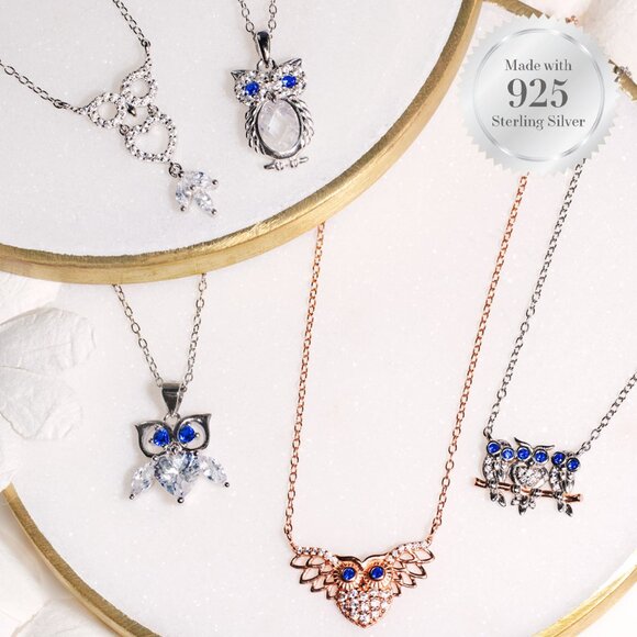 Silver Owl Necklace - 925 Sterling Silver, 2019 Charmed Aroma Owl Collection - Picture 3 of 4
